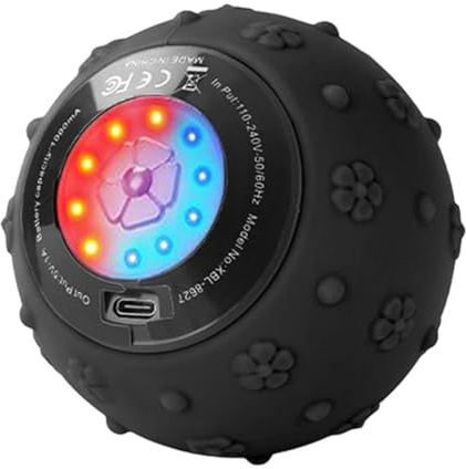 Rukjmqi Bolas de Masaje, Ligero y Recargable por USB en Silicona, Bola Vibratoria para Terapia, Para Viajes Gimnasio Hogar Yoga Oficina Exteriores