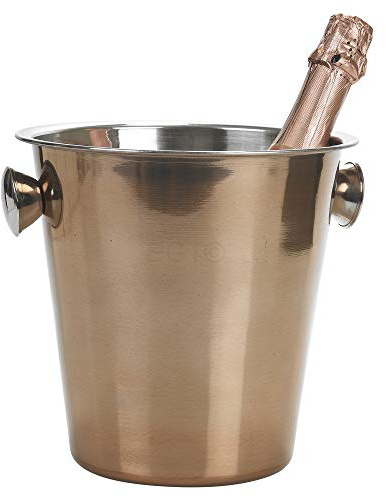Large Champagne Metal Party Bowl Wine Beer Ice Cooler Bottle Bucket 5 Styles (Rose Gold)