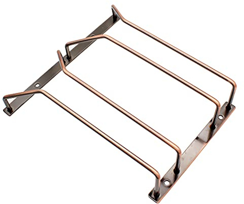 Abcsea 1 Pezzo Rame Rosso Porta Bicchiere di Vino, Supporto Per Bicchiere di Vino, Porta Bicchiere da Vino Sospeso, Stemware Rack, 22 cm 2 File
