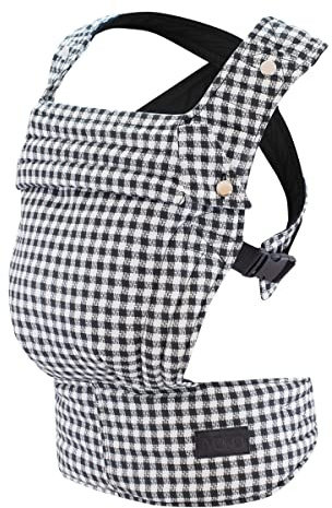 JYOKO Mochila Portabebés Ergonómica de Algodón Orgánico, Suave y Transpirable (Porteo, Vichy)