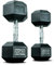 MATCHU - Hexagon Hantel - Hexagon Dumbbells - Hexagon Kurzhanteln Set - 20 KG - Satz Von 2 - Gummi - Verchromter Griff - Schwarz