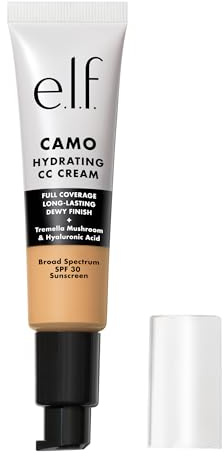 e.l.f. Hydrating Camo CC Cream, Colour Correcting Full Coverage Foundation For A Dewy Finish With SPF 30, Vegan & Cruelty-Free, Medium 330W