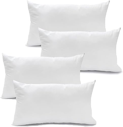 4 cuscini guanciali da letto in morbida fibra naturale 100% cotone lavabile in lavatrice 45X75 CM 100% SPUGNA CITY