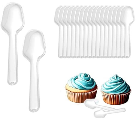 GVSS 240 Pièces Petites Cuilleres a Dessert en Transparent 7,5cm,Cuillere Plastique Reutilisable,Petite Cuillère Verrine Plastique,Mini Cuillere de Degustation pour Crème Glacée,Yaourt et Fêtes