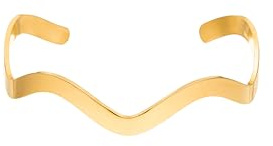 Purelei Wave Armcuff - Bracciale in filigrana con motivo a onde, impermeabile, in acciaio inox, placcato oro 14 carati, Eine Grösse, Acciaio inossidabile, Agata