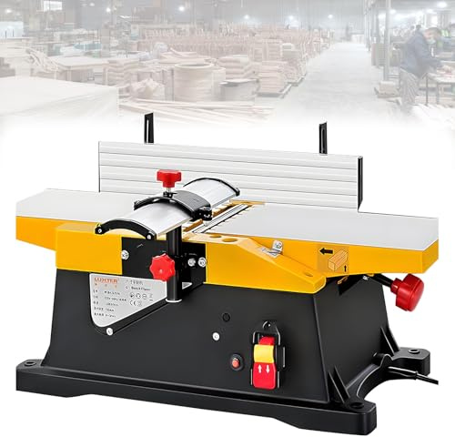 Feiphla Raboteuse-DéGauchisseuse éLectrique Portable, 1 800 W, Raboteuse D'éTabli éLectrique, Profondeur De Coupe RéGlable De 0 à 3 Mm, pour Le Travail du Bois Planer