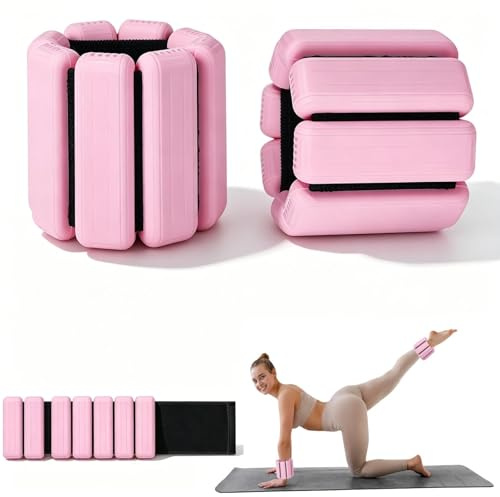 Zencantorous Peso del Polso Regolabile, 2 Pezzi (0,225 kg/0,45 kg), Peso Della Caviglia, Pesi per Caviglie, Pesi da Polso, Pesi Polsi con Velcro, per Camminare, Jogging, Aerobica, Rosa