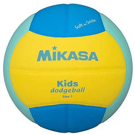 MIKASA SD10-YLG Smile Dodge Ball No. 1 (pour les tout-petits aux élèves du primaire), 150 g, jaune/bleu/vert, pression interne recommandée : 0,10 - 0,15 kgf/sq