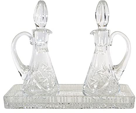 CHRISTUS Set ampolle Cristallo con Vassoio rettan