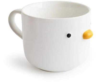 PURROOM Large Breakfast Mug, Handmade Glaze Duck Cup, 22 oz Oversized Cute Cereal Cup. For Family & Friends