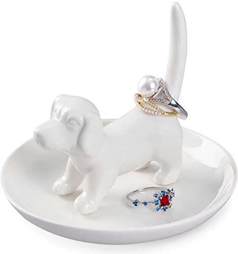 Spegiffu Dog Mom Gifts for Women - Dog Ring Holder Jewelry Dish Tray, Ring Stand for Ring Organizer, Funny Dog Themed Gifts for Dog Lovers, Dog Mom, Birthday Valentine's Xmas Gifts for Women