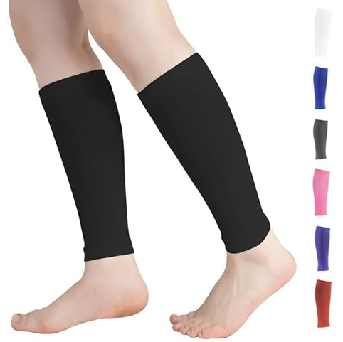 Novetec Waden Kompressionsstrümpfe für Männer und Frauen (20–30 mmHg) –stützstrümpfe zum Laufen, Radfahren, Unterstützung bei Schienbeinkantensyndrom, Reisen(Schwarz, S)