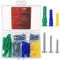 Bnnrjia 70 Pcs Screws and Wall Plugs, Plasterboard Masonry Ribbed Plugs with Pan Head Self Tapping Drilling Screws, Brick Concrete Fixings Anchors, for Drywall Hanging, 13.5 x 8.7 x 2.3 (T-010)