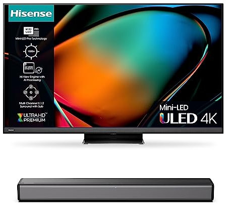 Hisense 4K Mini-LED TV U8K with 1500 Nits Peak Brightness and HS214 with Built-in subwoofer, Dolby Audio