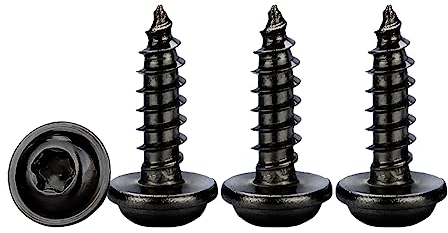 Drenky Tornillos Autotaladrantes M3x10mm,50 Piezas Tornillos Torx con Arandela Acero Inoxidable A2 V2A Negro Tornillos de Chapa Cabeza Redonda,Rosca Métrica Gran Dureza
