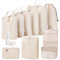 Anjing Packing Cubes Compression - 10-teiliges, Koffer Organizer Set mit Kompression, Komprimierbaren Packwürfeln zur Organisation, Packwürfel für Koffer, Beige