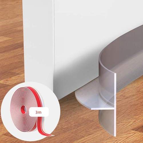 Acesome, guarnizione per porta, paraspifferi autoadesivi, protezione dal freddo per porte di casa, 3 m