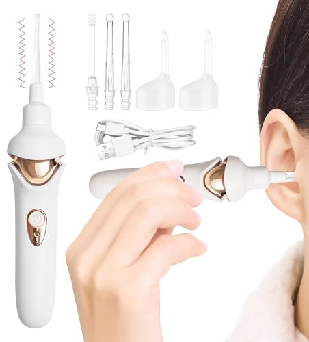 Yaztauho Kit Eléctrico para Eliminar Cera de Oído | Kit de Limpieza de Cerumen Recargable USB | Extractor Seguro Reutilizable Portátil para Niños Adolescentes y Adultos en Casa Uso Diario