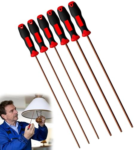 Lot De 6 Tournevis Extra Longs, Jeu De Tournevis Long, Longueur De Tige De 300 Mm, Tournevis Magnétique, En Alliage D'acier S2 Traité Thermiquement, Long Tournevis Étoilé Pour Réparation De Bricolage