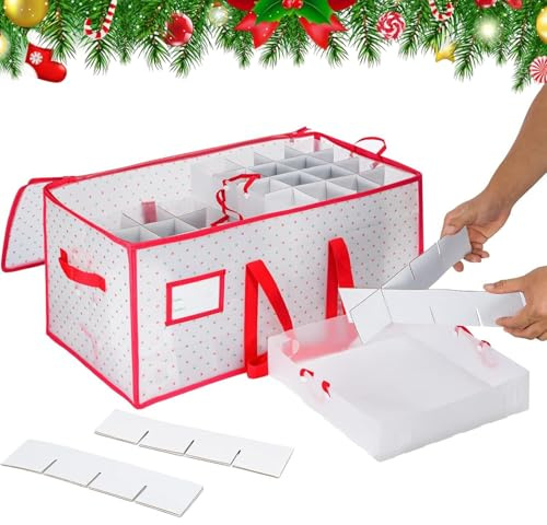 Generico Scatola Per Decorazioni Natalizie - 128 Scomparti 8 Livelli Contenitore Decorazioni Festive,Scatola Porta Palline Di Natale | Per Casa Soggiorno Camera Da Garage Armadio Dormitorio Festa