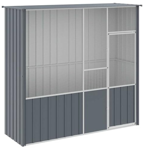 Generic Aviario para Pájaros, Aviario para Exterior, Casa para Pájaros, Jaula para Cría, Jaula para Loros, Grande, Acero Galvanizado (Antracita 215x78x200 cm) (215x78x200cm)