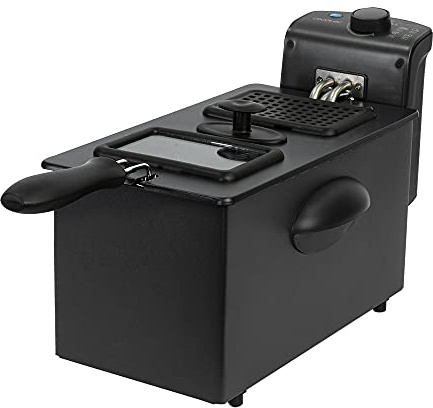 Cecotec Elektrische 3 Litern Fritteuse CleanFry 3000. Edelstahl mit OilClean-Filter, der das Öl sauber hält, 2180 W Leistung, Abdeckung mit Sichtfenster und Anti-Geruchsfilter (3000 Black)
