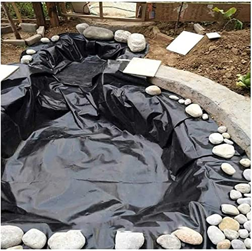 YOEBI HDPE Teichfolie Schutzunterlage Für Kleine Teiche 4X5m 9X10m 5X5m 6X6m 8X8m 10X10m Schwarz 0.3Mm Undurchlässige Teich Folie Für Wasserspiele, Bäche, Springbrunnen,9 * 10m