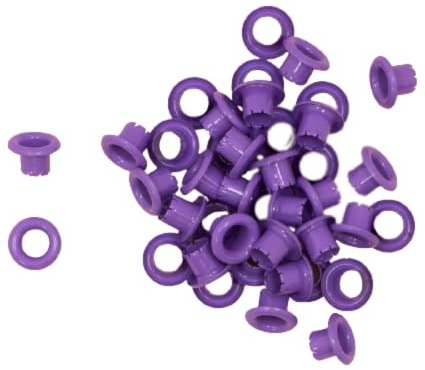 Craftelier - Pack de 40 Ojales Básicos Ideales para Tarjetería, Scrapbooking y Manualidades | Válidos para Diversos Materiales | Tamaño Aprox. Diámetro Interior 5 mm y Exterior 8 mm - Color Morado