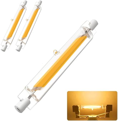 R7S LED 118mm Dimmbar, 20W Ersatz für 200W Halogenstab, COB Glühbirne Warmweiß 3000K 2000LM, 360° Abstrahlwinkel, Kein Flackern, 2er Pack