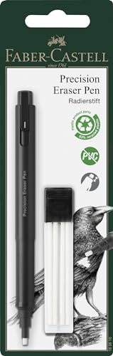 FABER-CASTELL 185610 - Radiergummi Stift Precision Eraser Pen, inklusive Nachfüllradierer, für Profis und Hobbykünstler