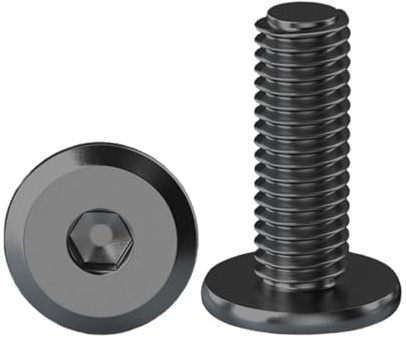 Drenky - Tornillo de cabeza cilíndrica de seis hojas M8 x 16 mm, 10 unidades, tornillos de cabeza plana hexagonal negro de acero inoxidable, A2 V2A, tornillos de cabeza plana con seis hojas huecas