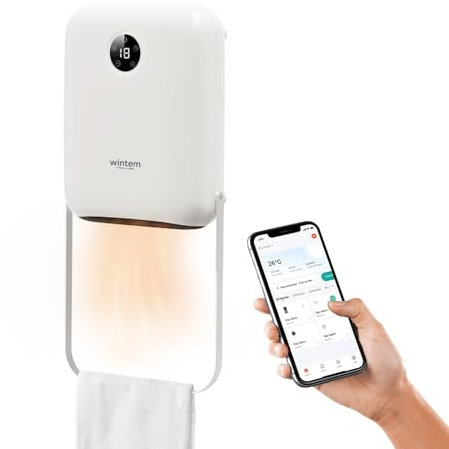 Wintem Termoconvettore da Parete 800/2000W 26,5x10x54cm con Telecomando e Comoda App per Controllo da Remoto - Facile da Usare Grazie al Dispaly LED - Potenza Regolabile e Timer Fino a 8 Ore
