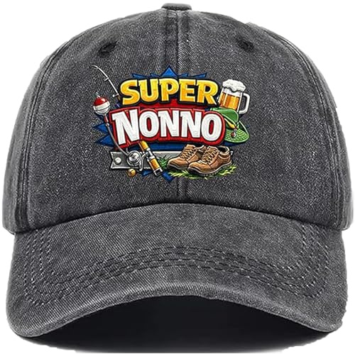 LOOBEAR Cappello Uomo con Visiera, Berretto da Baseball Personalizzato, Super papà/Nonno Regali Divertenti Uomo, Festa del papà, Natale, Compleanno, Regalo Nonno (Nonno)