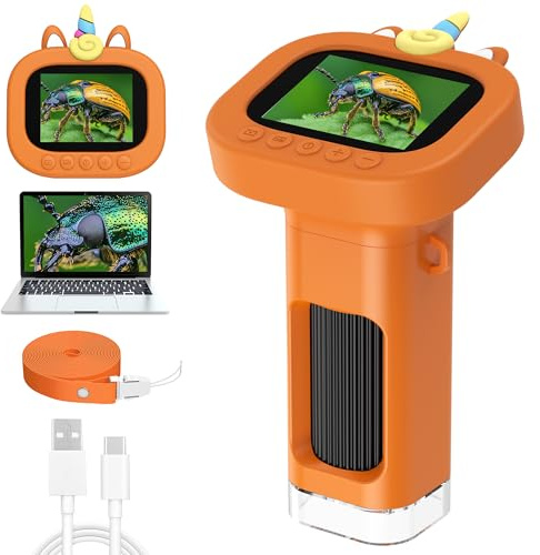 Microscopio Digital Portátil para Niños con Pantalla: Pequeño Microscopio