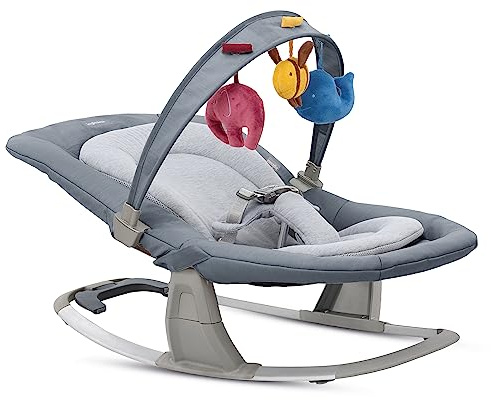 Inglesina Lounge Sdraietta Musicale, Sugar, Dalla Nascita fino a 9 Kg, Dondolio Rilassante, Reclinabile, Cintura di Sicurezza, 22 x 47 85 cm; 2 kg