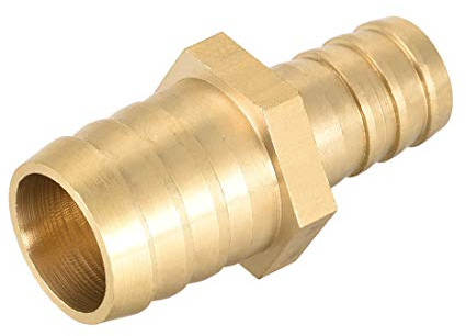 sourcing map Conector Manguera de Lengüeta, Reductor de Latón Recto, Reductor Manguera, Adecuado para Tubería de Diámetro 21mm a 15mm, Adaptador Manguera