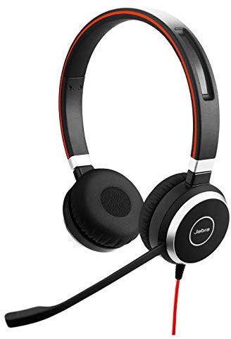 Jabra Evolve 40 wired with Wired Stereo Headset, Optimised for Microsoft Lync, Black (Renewed)
