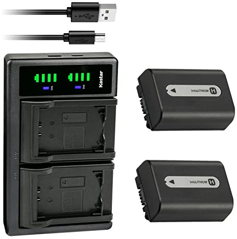 Kastar 2-Pack NP-FH50 Battery and LTD2 USB Charger Replacement for Sony DCR-SR36, DCR-SR37, DCR-SR38, DCR-SR40, DCR-SR42, DCR-SR45, DCR-SR46, DCR-SR47, DCR-SR48, DCR-SR50, DCR-SR52, DCR-SR55