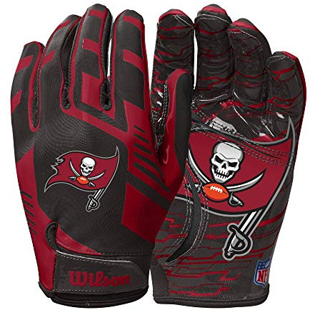 Wilson NFL (WTF9326TB) Gants de Football Extensibles pour Adulte Tampa Bay