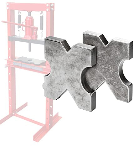 OneChoi Arbor Press Plate, 20Ton Shop Metal Press Plates Made From AR400F Material w/Yield Strength of Over 140,000 PSI, H Frame Hydraulic Shop Press Plate 4 Notch (1 Pair) (1X 5X 5)