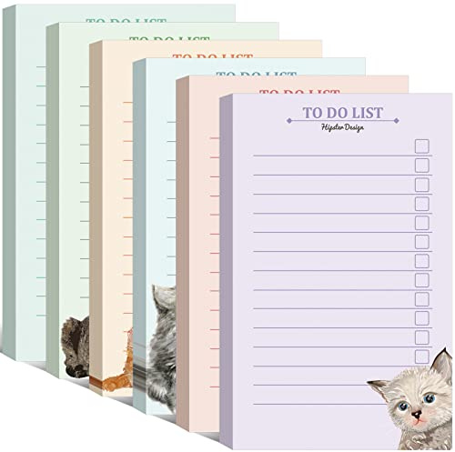 300 Sheets to Do List Notepad Daily Checklist Sticky Notes Cute Undated Memo Pad Color Block to Do Note Pad Weekly Plan Agenda and Organizer Planners for College(Cat Style,3.14 x 5.11 Inch)