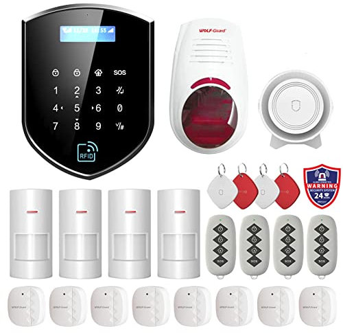 Wolf Guard WT4R-W03 2.4G WiFi 4G Drahtlose Einbruchsicherung Hausalarmanlage alarmanlage sirenenalarm Bausatz Tuya Smartlife APP, Deutsch