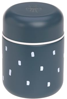 Casual Baby barn termisk varmhållningsbox gröt snacks läckagesäker rostfritt stål 350 ml/matburk lyckligt tryck midnattsblå
