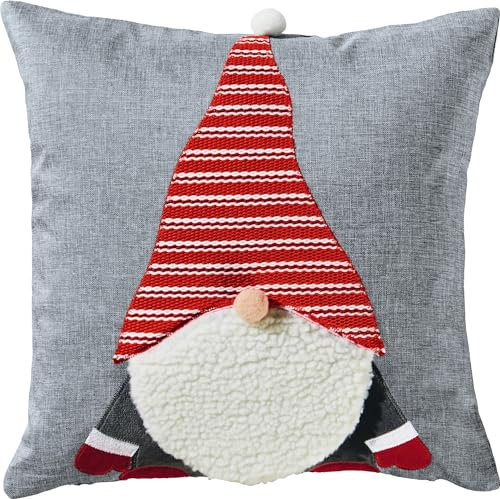 Erwin Müller Kissenhülle Wichtel rot-grau Größe 40x40 cm