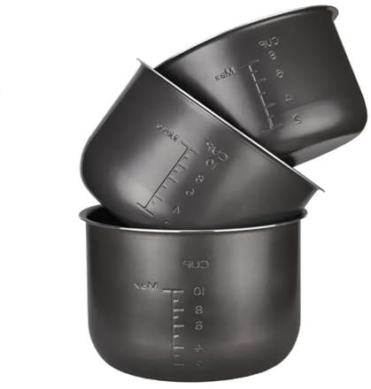 ZMLMAJJ Innenfutter for Elektrischen Schnellkochtopf 1.6l/3L/4L/5L/6L, Antihaftbeschichteter Reiskocher, Schwarzes Kristallglas, Zubehör – Kompatibel Mit Midea(6L)