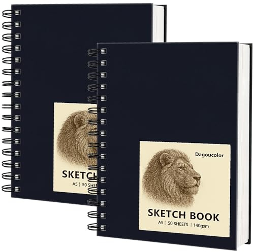 DagouColor Sketch Book, 140GSM, 50 Sheets - A5, 2 Pack