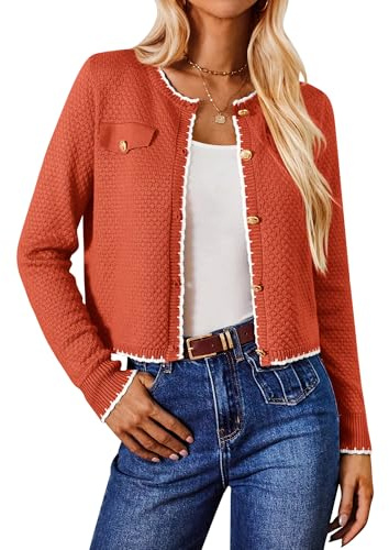 GRACE KARIN Formal Bolero Shrugs for Women UK Cropped Lightweight Cardigans Evening Dinner Cocktial Party Casual Cardigans Orange Caramel M