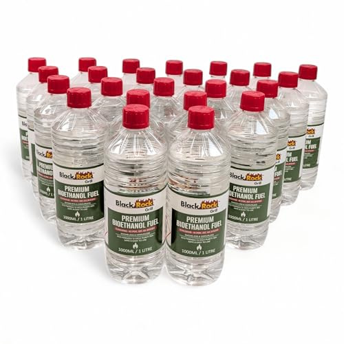 Black Rock Grill Bioethanol Fuel 24L, Premium Liquid Fuel for Fire Pits, Fireplaces, Spirit Burners & Alcohol Stoves, High Purity, Clean Burning, Eco-Friendly Ethanol for Indoor & Outdoor