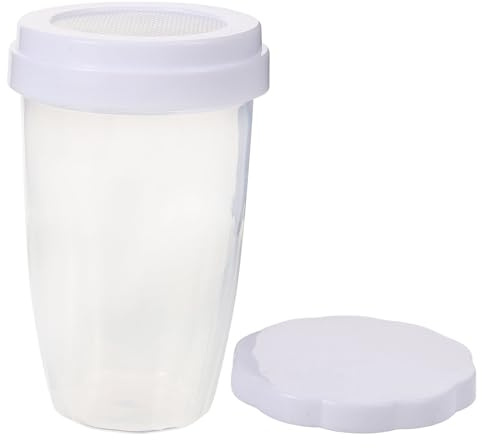 BESPORTBLE Shaker à Sucre Poudre Réutilisable avec Couvercle Saupoudreuse Blanche Polyvalente pour Sucre Glace Cacao et Farine Ustensile pour Cuisine et Pâtisserie