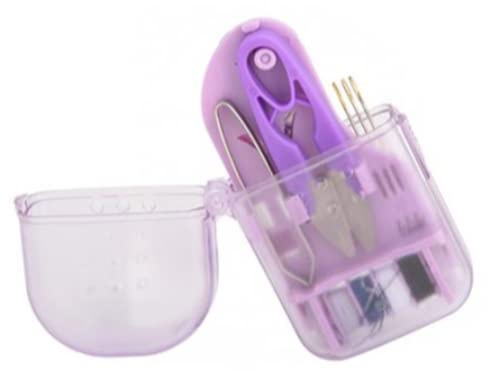 Kit de couture de voyage, mini kit de couture pour la maison, les voyages et les urgences, rempli d'aiguilles de réparation et de couture, ciseaux, épingles, fils (violet-12 pièces)